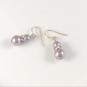💕Handmade Lavender Pearl Earrings💕
